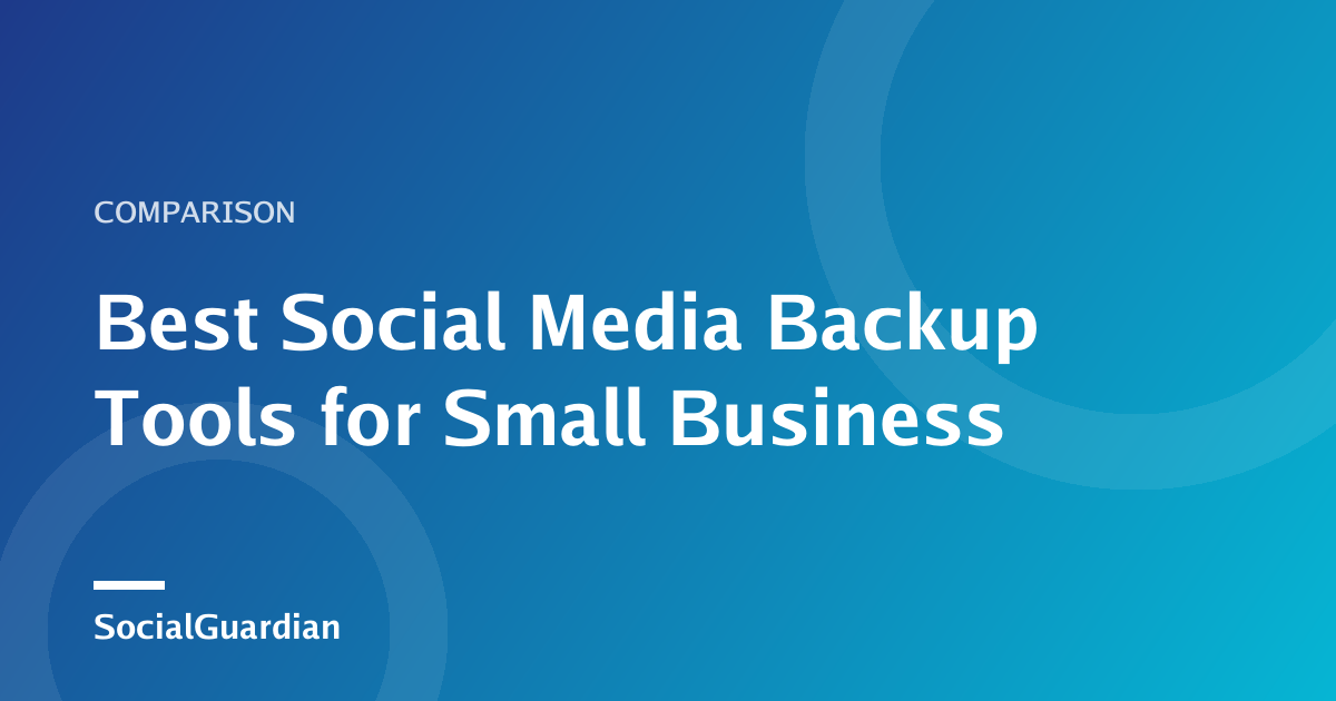 Small business social media profiles organized in a backup archive