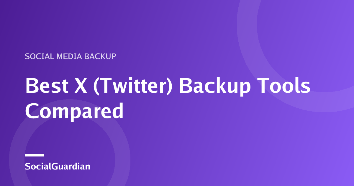 Comparison of X archive, profile backup, media download, and post archiving options