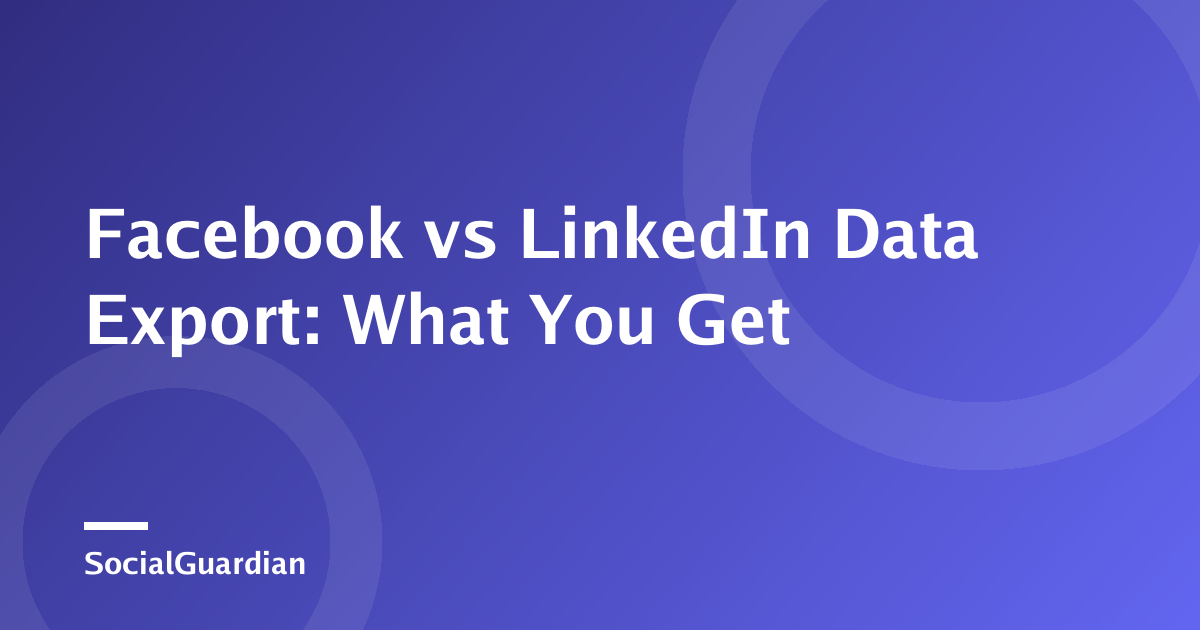 Llista de verificació per comparar les exportacions de dades de Facebook i LinkedIn