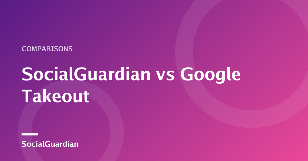 Còpia de seguretat diària de xarxes socials de SocialGuardian comparada amb les exportacions de Google Takeout